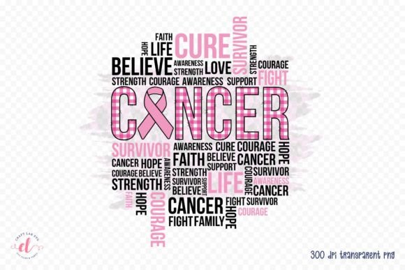 Breast Cancer Typography Design PNG Review